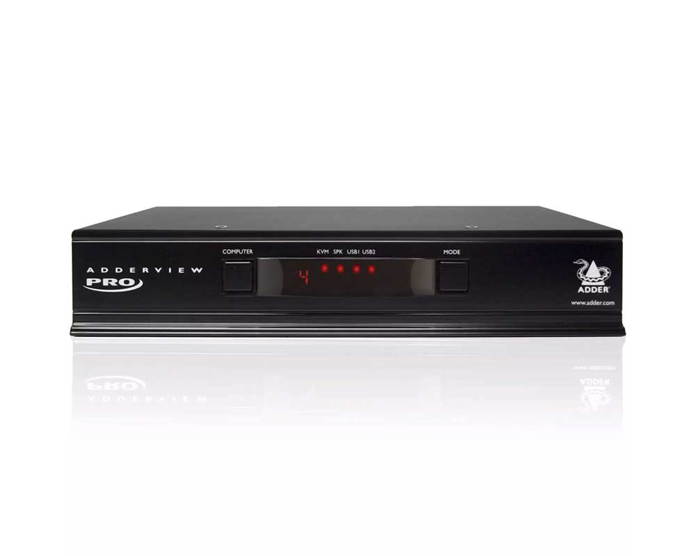 AdderView PRO 4 port - USB 2.0, Display port and audio KVM